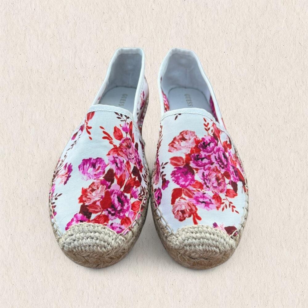 Guess Floral Espadrille Slip On Shoes Size 8 Coquette Summer Cottagecore Preppy - Picture 3 of 8